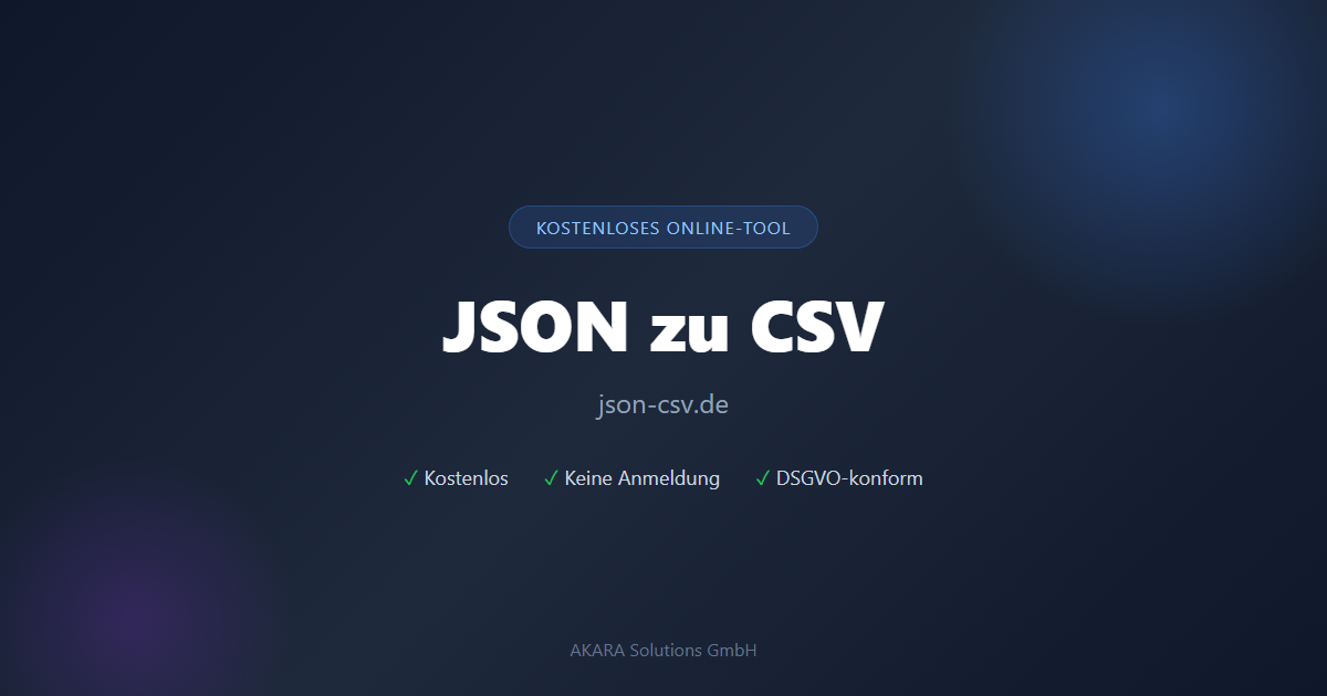 JSON zu CSV Converter, Kostenlos & Ohne Anmeldung